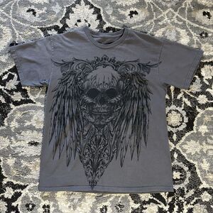 Y2K MMA Elite Grunge Goth Graphic Gray Sun-faded Mens T-Shirt Size Medium